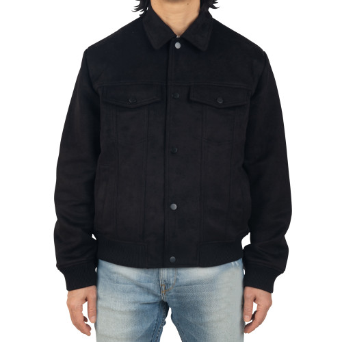 Alpine Swiss Men's Blake Vegan Suede Bomber Jacket – Lightweight